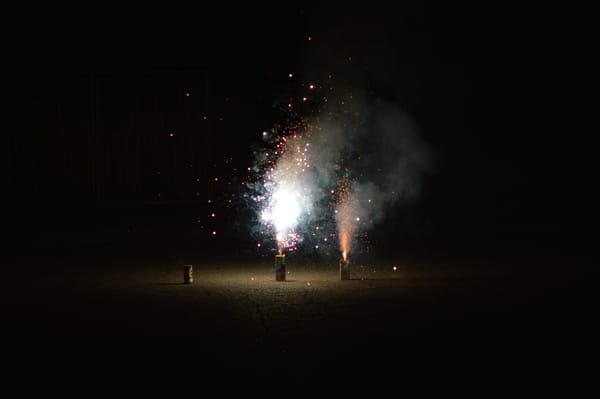 smokey fireworks in action